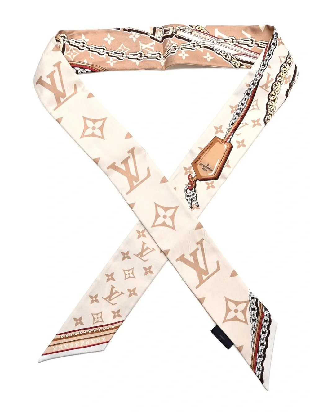 Louis Vuitton Beige Ultimate Monogram Silk Twillies- SET OF TWO TOGETHER